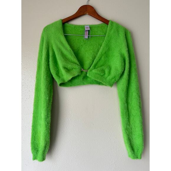 Savage X Fenty Fuzzy Fluff It Cropped Sweater Size Medium - Picture 2 of 8